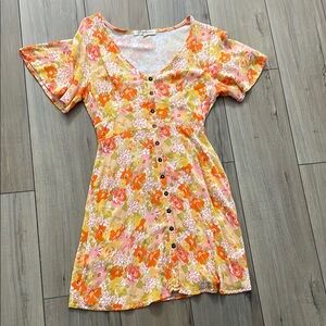 Rewind Floral Button-Down Dress vintage inspired style short sleeve